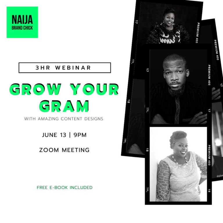 Grow Your Gram Webinar Replay Naija Brand Chick